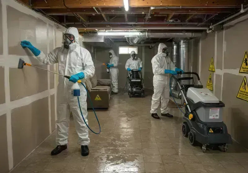 Basement Moisture Removal and Structural Drying process in Gainesville, TX